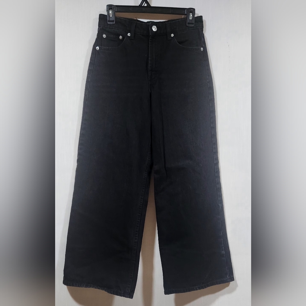 ZARA women's wide-leg pants, black, size 4